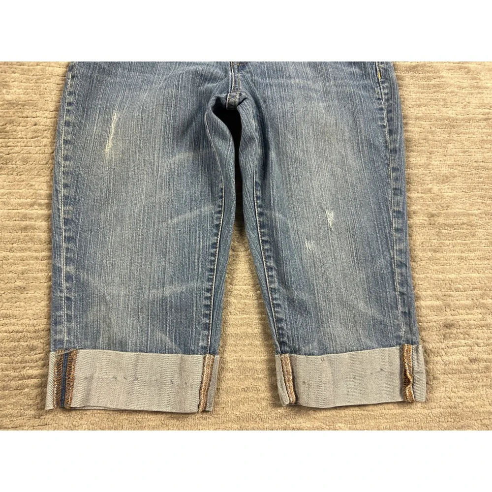 Old Navy Capri Jeans Womens 6 Short Blue The Sweetheart Cuffed Mid Rise Denim